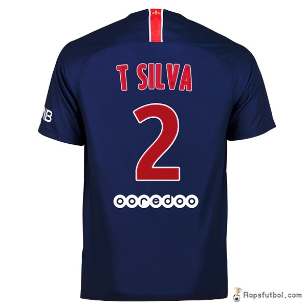 Camiseta Paris Saint Germain Replica Primera Ropa T Silva 2018/19 Azul